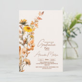 Boho Wildflower Afstuderen Kaart (Staand voorkant)