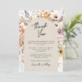 Boho Wildflower Arch Afstuderen Dank u Kaart (Staand voorkant)