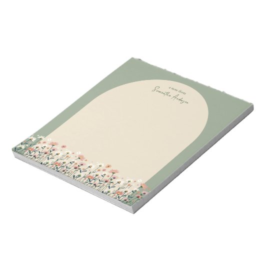 Boho Wildflower Arch Floral Border Notitieblok (Gedraaid)