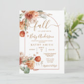 Boho Wildflower Arch Herfst Verliefd op Baby showe Kaart (Staand voorkant)