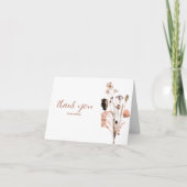 Boho Wildflower Baby in Bloom Bedankkaart (Voorkant)