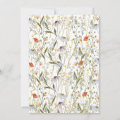Boho Wildflower Baby shower Aankondiging (Achterkant)