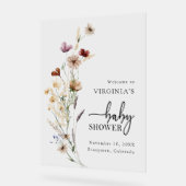 Boho Wildflower Baby shower Acryl Bord (Hoek)