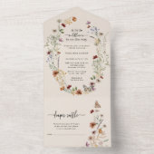 Boho Wildflower Baby shower All in One Invite All In One Uitnodiging (Binnen)