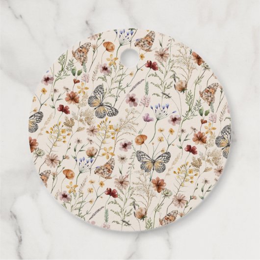 Boho Wildflower Baby shower Bedankjes Labels (Achterkant)