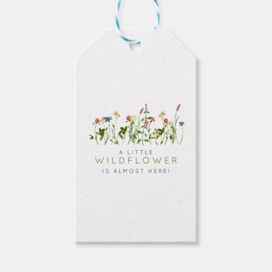 Boho Wildflower Baby shower Cadeaulabel (Voorkant)