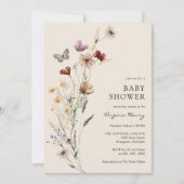 Boho Wildflower Baby shower Kaart (Voorkant)