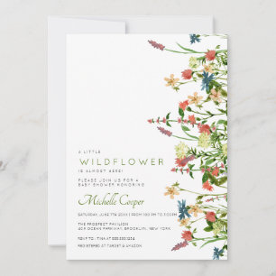 Boho Wildflower Baby shower Kaart