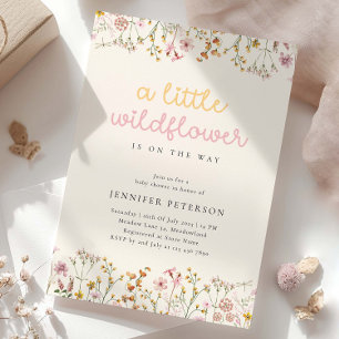 Boho Wildflower Baby shower Kaart
