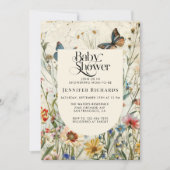 Boho  Wildflower Baby shower Kaart (Voorkant)