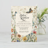 Boho  Wildflower Baby shower Kaart (Staand voorkant)