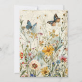 Boho  Wildflower Baby shower Kaart (Achterkant)