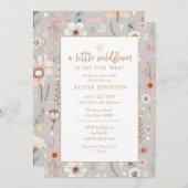 Boho Wildflower Baby shower Kaart (Voorkant / Achterkant)