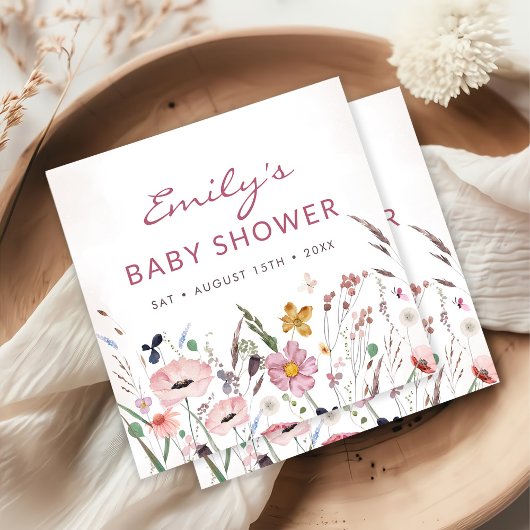 Boho Wildflower Baby shower Servet