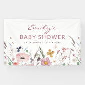 Boho Wildflower Baby shower Spandoek (Horizontaal)