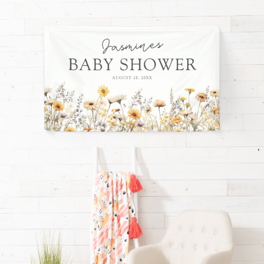 Boho Wildflower Baby Shower Spandoek (Insitu)