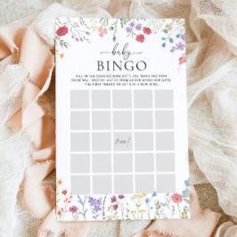 Boho Wildflower Baby shower Spel Baby Bingo