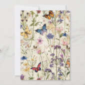 Boho Wildflower Baby shower Uitnodiging (Achterkant)