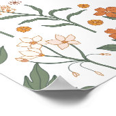 Boho Wildflower Baby shower Welkom Poster (Hoek)