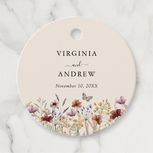 Boho Wildflower Bedankjes Labels (Voorkant)