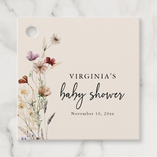 Boho Wildflower Bedankjes Labels (Voorkant)