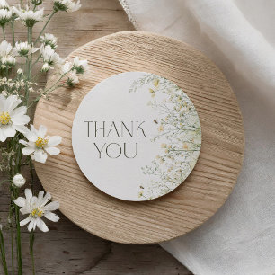 Boho Wildflower Bee Baby shower Ronde Sticker