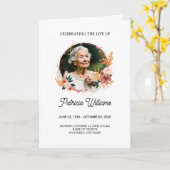 Boho Wildflower begrafenis herdenkingsprogramma Kaart (Gele Bloem)