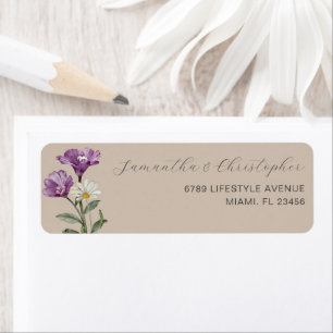 Boho Wildflower Beige Adres Etiket