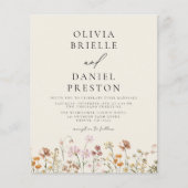 Boho Wildflower Beige Foto Tuin Bruiloft (Voorkant)