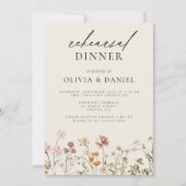 Boho Wildflower Beige repetitie diner Kaart (Voorkant)