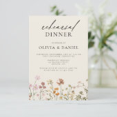 Boho Wildflower Beige repetitie diner Kaart (Staand voorkant)