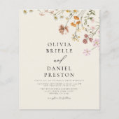 Boho Wildflower Beige Tuin Bruiloft (Voorkant)