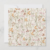 Boho Wildflower Beige Tuin Bruiloft Kaart (Achterkant)