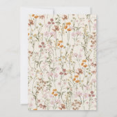 Boho Wildflower Beige Tuin Bruiloft Kaart (Achterkant)