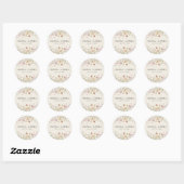 Boho Wildflower Beige Tuin Bruiloft Ronde Sticker (Vel)