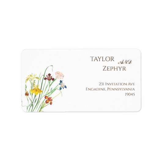 Boho Wildflower Beige Wedding RSVP Return Address Etiket (Voorkant)