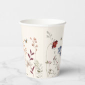Boho Wildflower Bijen Baby shower Papieren Bekers (Rechts)