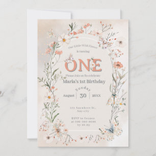 Boho Wildflower Bloemen Baby Verjaardag Kaart