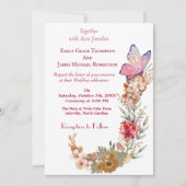 Boho Wildflower Bloemen Bruiloft Uitnodiging (Voorkant)