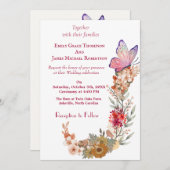 Boho Wildflower Bloemen Bruiloft Uitnodiging (Voorkant / Achterkant)