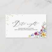 Boho Wildflower Bloemen Datum Nacht Kaarten (Voorkant)