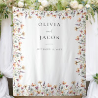 Boho Wildflower Bloemen Huwelijksfoto Achtergrond