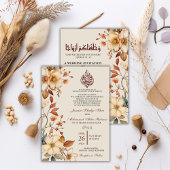 Boho Wildflower Bloemen Moslim bruiloft Nikah Kaart