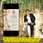 Boho Wildflower Bloemen Moslim bruiloft Nikah Kaart