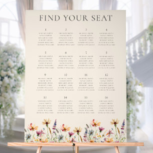 Boho Wildflower Bloemen Trouwstoel Grafiek Acryl Bord