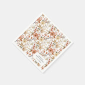 Boho Wildflower Bloemen Wit Baby shower Servet (Hoek)