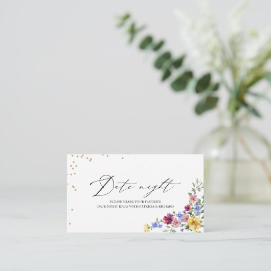 Boho Wildflower Bloemendate Night Kaarten (Staand voorkant)