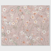 Boho Wildflower Bloemenvlinder Cadeaupapier (Vlak)