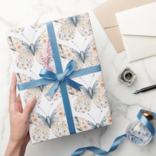 Boho Wildflower Bloemenvlinder Cadeaupapier