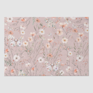 Boho Wildflower Bloemenvlinder Tissuepapier